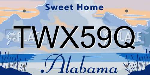 TWX59Q Alabama License Plate