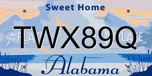 TWX89Q Alabama License Plate