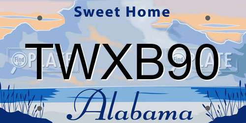 TWXB90 Alabama License Plate