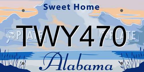 TWY470 Alabama License Plate