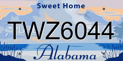TWZ6044 Alabama License Plate