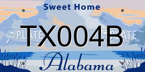 TX004B Alabama License Plate
