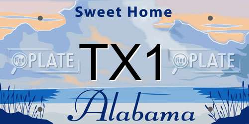 TX1 Alabama License Plate