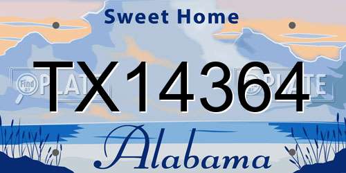 TX14364 Alabama License Plate