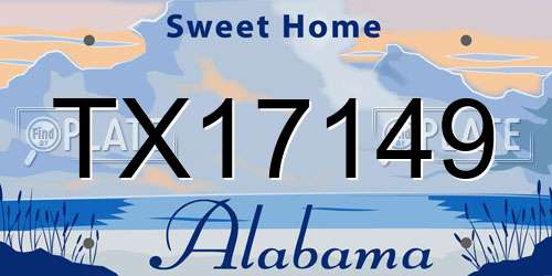 TX17149 Alabama License Plate