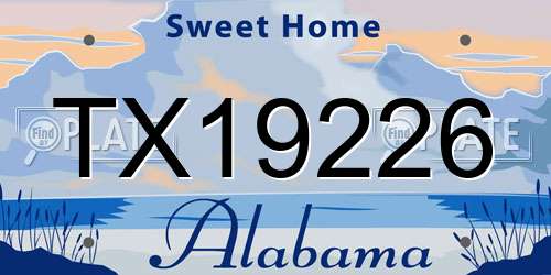TX19226 Alabama License Plate