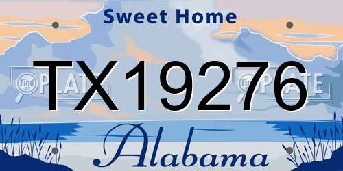 TX19276 Alabama License Plate