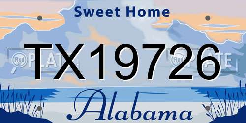 TX19726 Alabama License Plate
