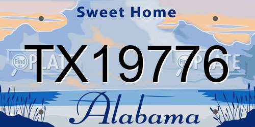 TX19776 Alabama License Plate