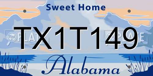 TX1T149 Alabama License Plate
