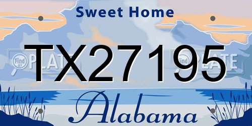 TX27195 Alabama License Plate