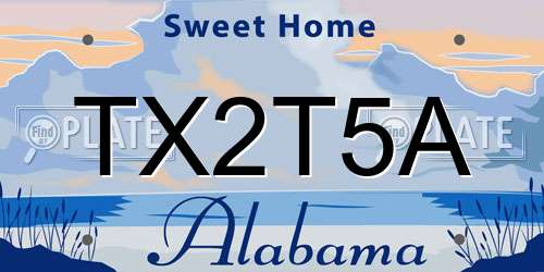 TX2T5A Alabama License Plate