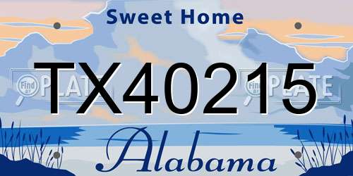 TX40215 Alabama License Plate