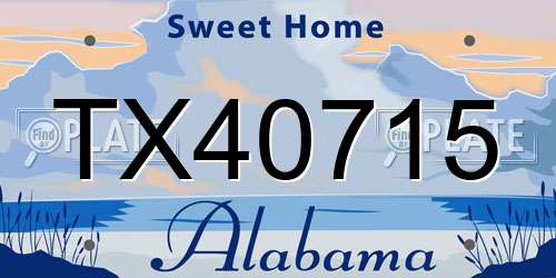 TX40715 Alabama License Plate