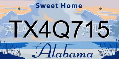 TX4Q715 Alabama License Plate