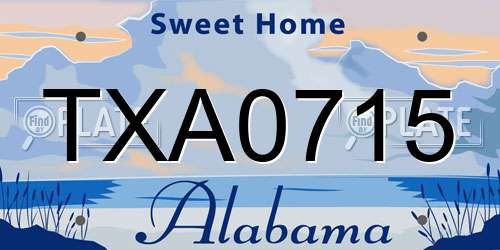 TXA0715 Alabama License Plate