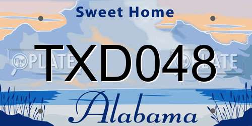 TXD048 Alabama License Plate