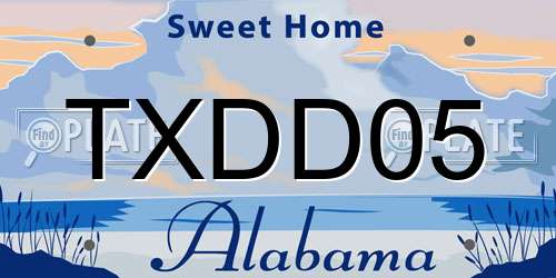 TXDD05 Alabama License Plate