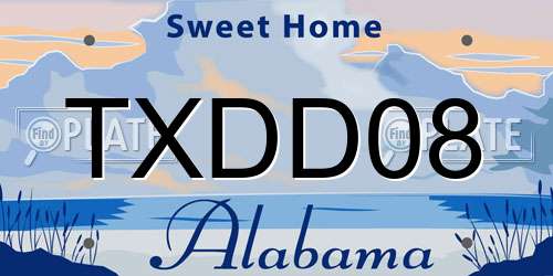 TXDD08 Alabama License Plate