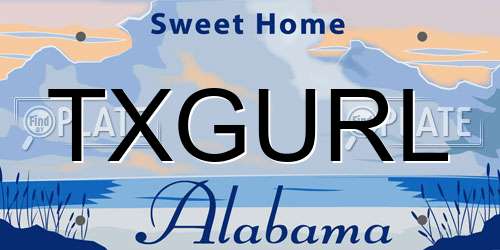 TXGURL Alabama License Plate