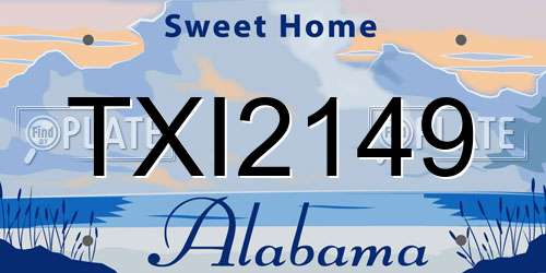 TXI2149 Alabama License Plate