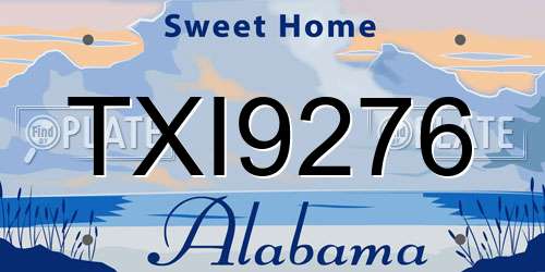 TXI9276 Alabama License Plate