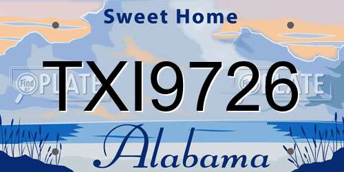 TXI9726 Alabama License Plate
