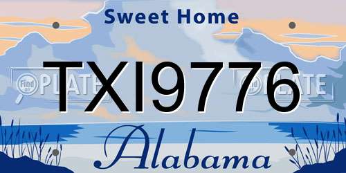 TXI9776 Alabama License Plate