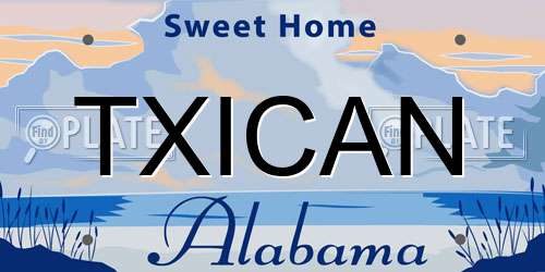 TXICAN Alabama License Plate