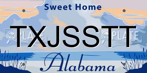 TXJSSTT Alabama License Plate