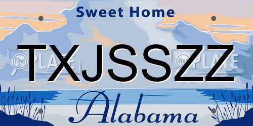 TXJSSZZ Alabama License Plate