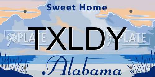 TXLDY Alabama License Plate
