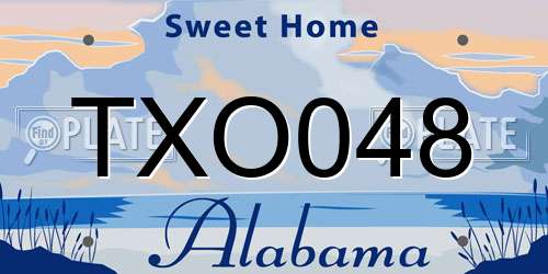 TXO048 Alabama License Plate