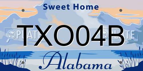 TXO04B Alabama License Plate