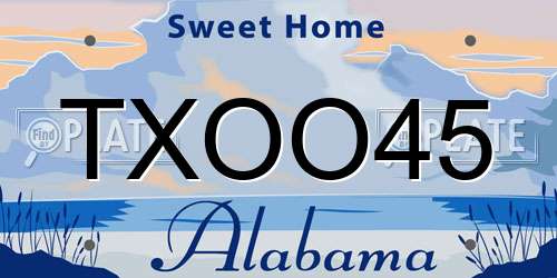 TXOO45 Alabama License Plate