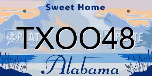 TXOO48 Alabama License Plate