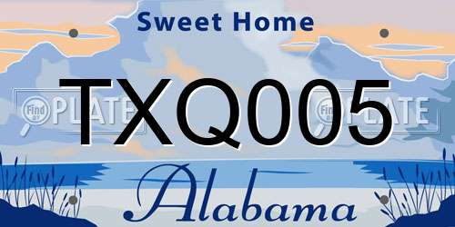 TXQ005 Alabama License Plate