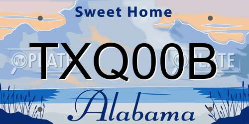 TXQ00B Alabama License Plate