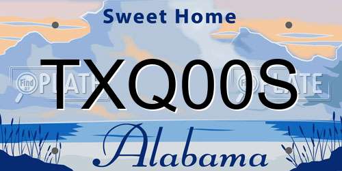 TXQ00S Alabama License Plate