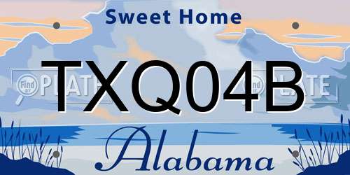 TXQ04B Alabama License Plate