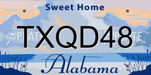 TXQD48 Alabama License Plate
