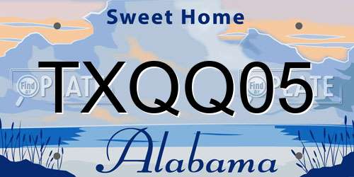 TXQQ05 Alabama License Plate