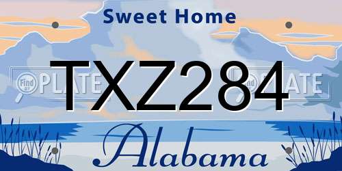 TXZ284 Alabama License Plate