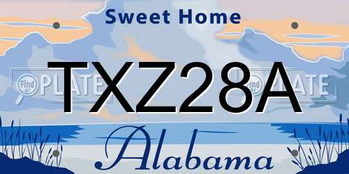 TXZ28A Alabama License Plate