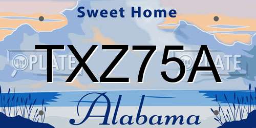 TXZ75A Alabama License Plate