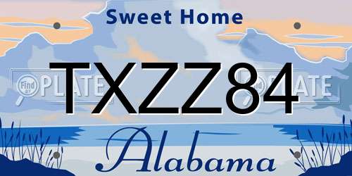 TXZZ84 Alabama License Plate