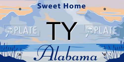 TY Alabama License Plate