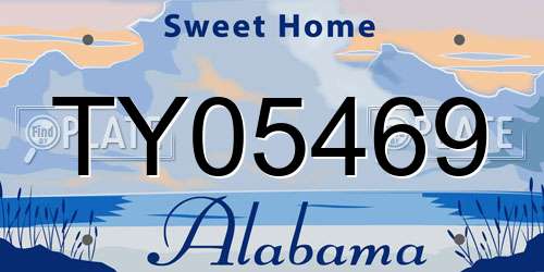 TY05469 Alabama License Plate