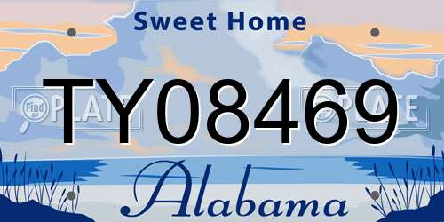 TY08469 Alabama License Plate