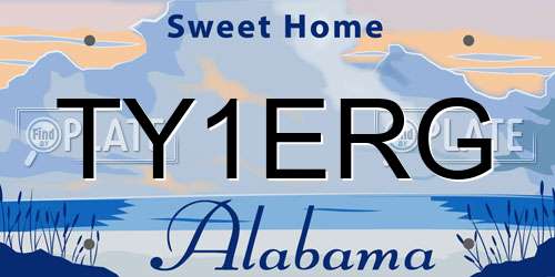 TY1ERG Alabama License Plate